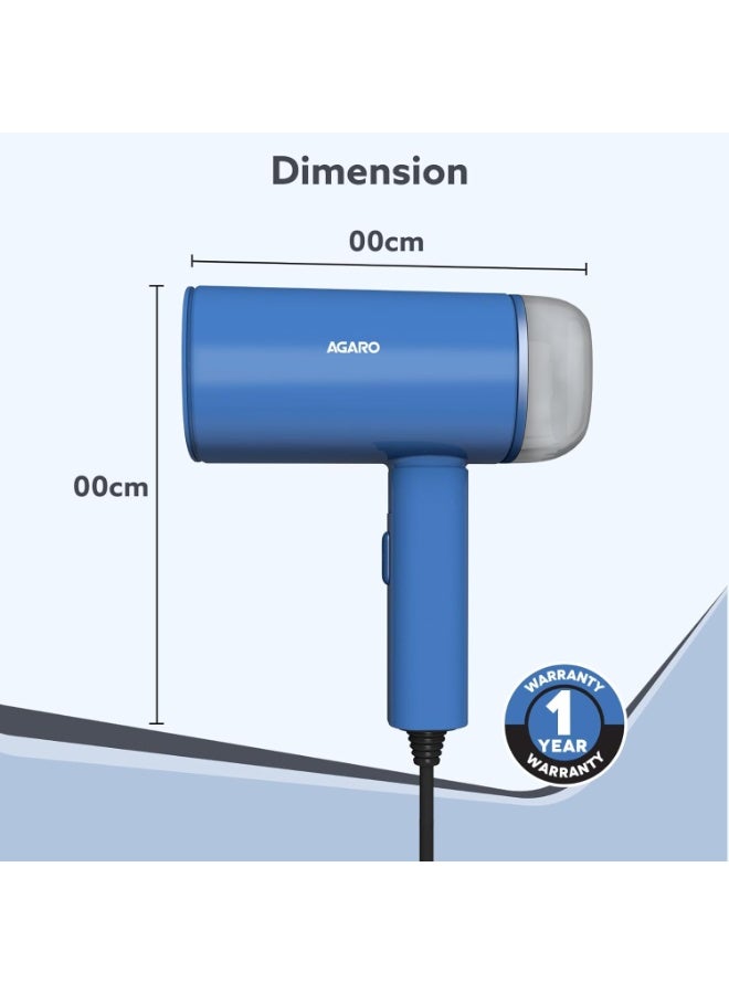 AGARO Elegant Handheld Garment Steamer, Horizontal & Vertical Use, Fast Heat, 1200W, 170 Ml Water Tank, Blue, 1200 Watts - Image 4